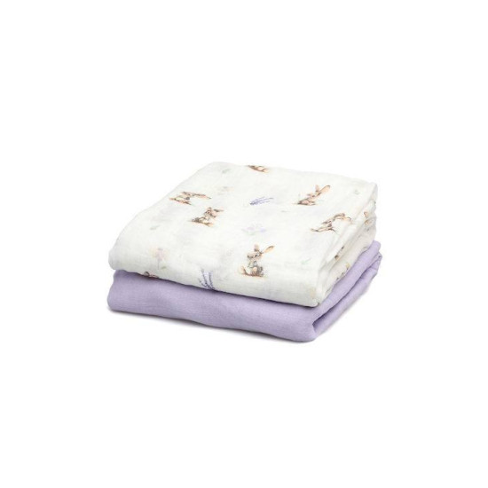 Kiokids Μουσελίνα Bamboo Lavender Bunny 120 x120εκ. Σετ 2τμχ.