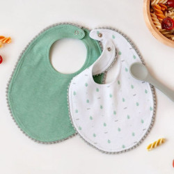 Kiokids Σετ Σαλιάρες & Κουτάλι Σιλικόνης Μέντα 4m+
