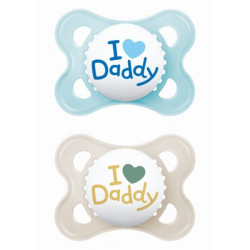 Mam Πιπίλες Original Ι Love Daddy Σιλικόνης 2-6 μηνών 2τμχ Boy