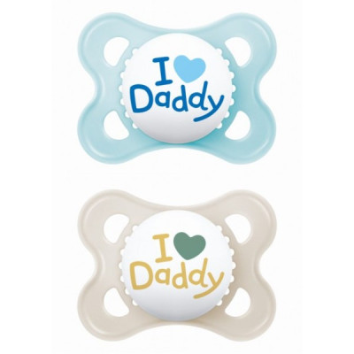 Mam Πιπίλες Original Ι Love Daddy Σιλικόνης 2-6 μηνών 2τμχ Boy