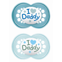 Mam Πιπίλες Original Ι Love Daddy Σιλικόνης 6-16 μηνών 2τμχ Boy