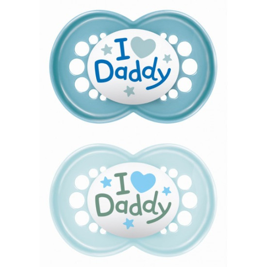 Mam Πιπίλες Original Ι Love Daddy Σιλικόνης 6-16 μηνών 2τμχ Boy