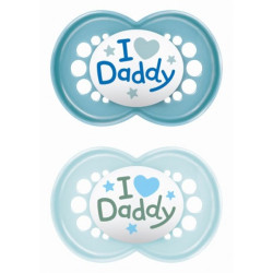 Mam Πιπίλες Original Ι Love Daddy Σιλικόνης 16+ μηνών 2τμχ Boy