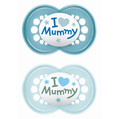 Mam Πιπίλες Original Ι Love Mummy Σιλικόνης 6-16 μηνών 2τμχ Boy