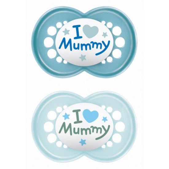 Mam Πιπίλες Original Ι Love Mummy Σιλικόνης 16+ μηνών 2τμχ Boy
