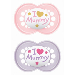 Mam Πιπίλες Original Ι Love Mummy Σιλικόνης 6-16 μηνών 2τμχ Girl