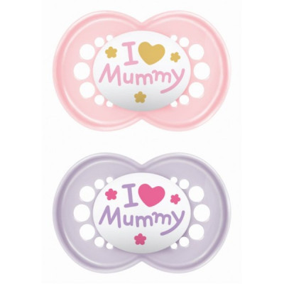 Mam Πιπίλες Original Ι Love Mummy Σιλικόνης 6-16 μηνών 2τμχ Girl
