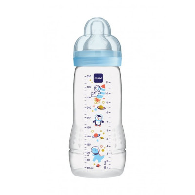 Mam Easy Active Πλαστικό Μπουκάλι 330ml Με Θηλή Μεγάλης Ροής Boy