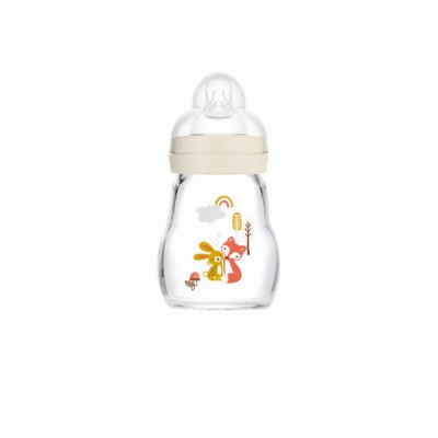 Mam Feel Good Γυάλινο Μπουκάλι 170ml Με Θηλή Μικρής Ροής Unisex