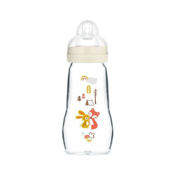 Mam Feel Good Γυάλινο Μπουκάλι 260ml Με Θηλή Μεσαίας Ροής Unisex
