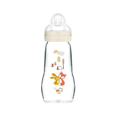 Mam Feel Good Γυάλινο Μπουκάλι 260ml Με Θηλή Μεσαίας Ροής Unisex