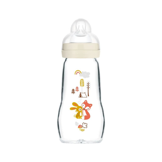 Mam Feel Good Γυάλινο Μπουκάλι 260ml Με Θηλή Μεσαίας Ροής Unisex