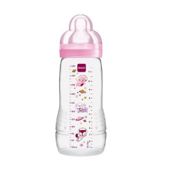 Mam Easy Active Πλαστικό Μπουκάλι 330ml Με Θηλή Μεγάλης Ροής Girl