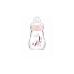 Mam Feel Good Γυάλινο Μπουκάλι 170ml Με Θηλή Μικρής Ροής Girl