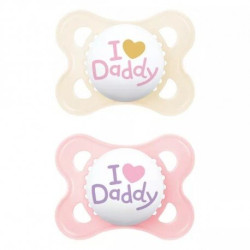 Mam Πιπίλες Original Ι Love Daddy Σιλικόνης 2-6 μηνών 2τμχ Girl