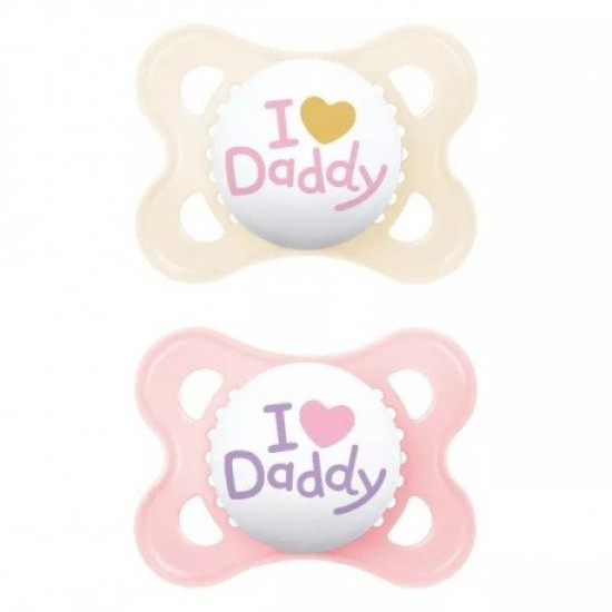 Mam Πιπίλες Original Ι Love Daddy Σιλικόνης 2-6 μηνών 2τμχ Girl