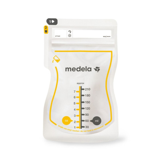 Medela Easy Pour Σακουλάκια Αποθήκευσης Μητρικού Γάλακτος 210ml 25τμχ