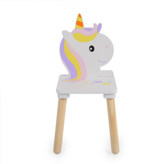 Moni Ξύλινο Παιδικό Τραπέζι Με 2 Καρέκλες Unicorn 380014622255