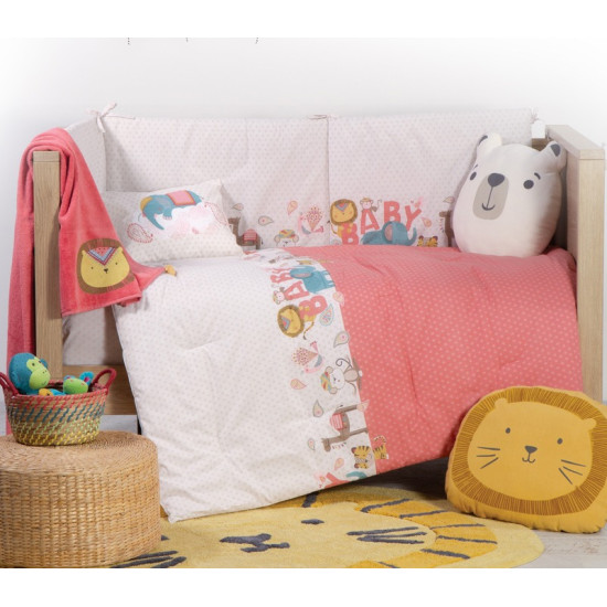 Nef-Nef Σετ Σεντόνια Κούνιας Boho Baby 120x170cm Coral/Ecru