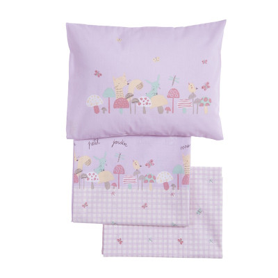 Nef Nef Σετ Σεντόνια Κούνιας 3τμχ Petit Jardin Lilac