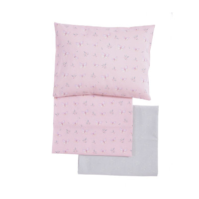 Nef Nef Σετ Σεντόνια Κούνιας 3τμχ Wing of Joy Pink