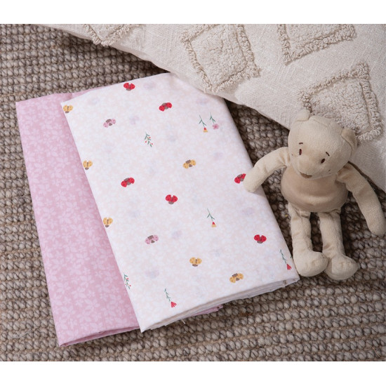 Nef Nef Σεντόνια Λίκνου 2Τμχ 70x120cm Lady Bug Ecru
