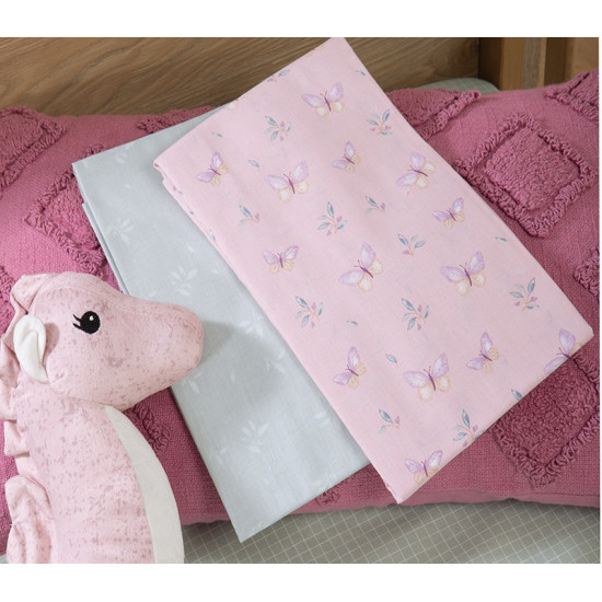 Nef Nef Σεντόνια Λίκνου 2Τμχ 70x120cm Wings of Joy Pink