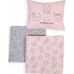 Nef-Nef Σετ Σεντόνια Κούνιας Fashion Baby  120x170cm Pink