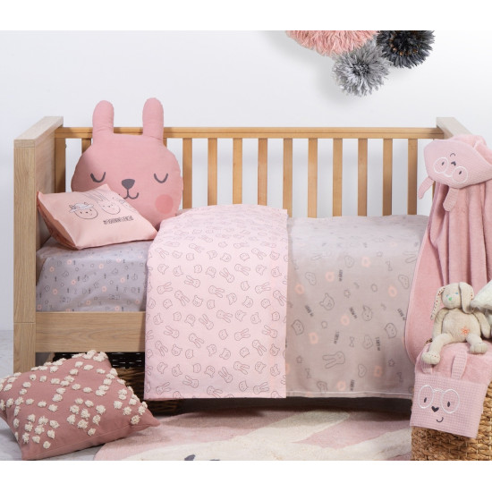 Nef-Nef Σετ Σεντόνια Κούνιας Fashion Baby  120x170cm Pink