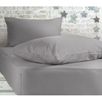 Nef Nef Σεντόνι  Jersey  μακό με Λάστιχο 100%Βαμβ. 70x140cm Grey