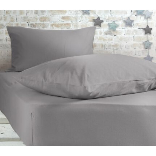 Nef Nef Σεντόνι  Jersey  μακό με Λάστιχο 100%Βαμβ. 70x140cm Grey