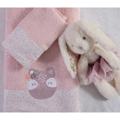 Nef-Nef πετσέτα lovely fox 2τμχ pink