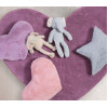 Nef Nef Γούνινο Διακοσμητικό Μαξιλάρι 45x45cm Junior Heart Lilac 029301
