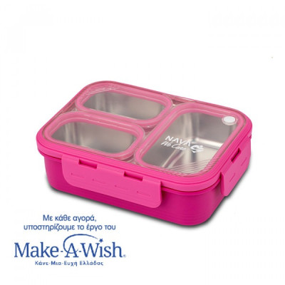 Nava Δοχείο Φαγητού Bento Ανοξείδωτο 800ml Magenta