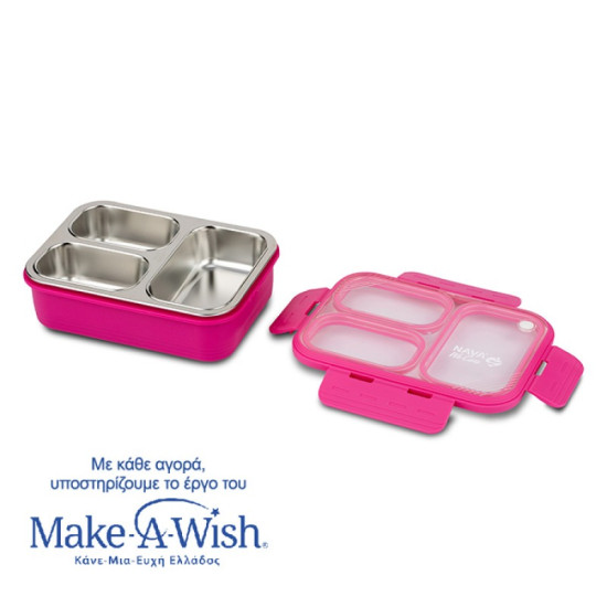 Nava Δοχείο Φαγητού Bento Ανοξείδωτο 800ml Magenta
