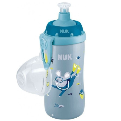 Nuk First Choice Junior Cup 36m+ Παγουράκι με Καπάκι Push-Pull Μπλε με Ποντικάκι στον Ωκεανό 300m