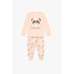 Pretty Baby Βρεφική Πυτζάμα Μακρυμάνικη 100%Βαμβ. Νight Ροδακινί