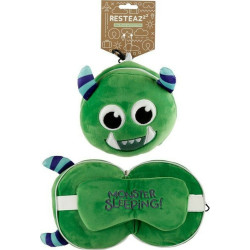 Puckator Μαξιλαράκι Ταξιδίου με Μάσκα Ύπνου Green Monster
