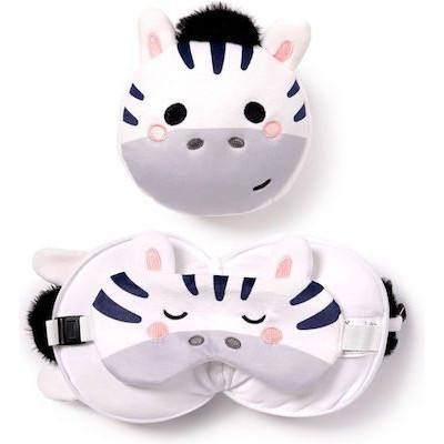Puckator Μαξιλαράκι Ταξιδίου με Μάσκα Ύπνου Bali The Zebra