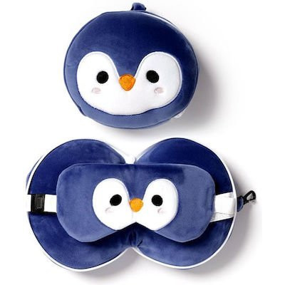 Puckator Μαξιλαράκι Ταξιδίου με Μάσκα Ύπνου Penguin