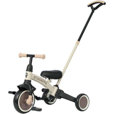 QPlay Stager 3 in1 Αναδιπλούμενο Τρίκυκλο Ποδήλατο Beige/Brown