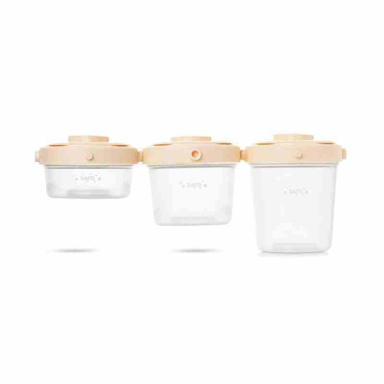Saro Δοχεία Τροφίμων Cream (Σετ 3τμχ)