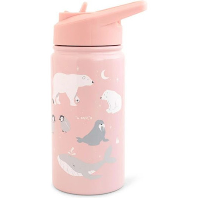Saro Παγούρι Θερμός Polar Bear 350ml Ροζ