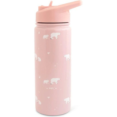 Saro Παγούρι Θερμός Polar Bear 500ml Ροζ