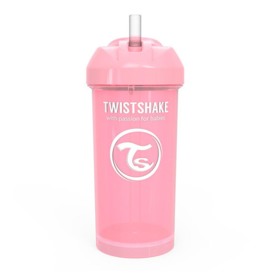 Twistshake Κύπελλο Straw Cup 360ml 6+ Μηνών Pastel Pink