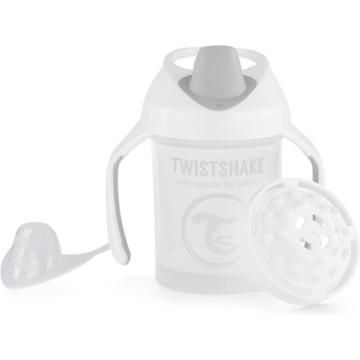 Twistshake Κύπελλο Mini Cup 230ml Με Μίξερ Φρούτων 4+ Μηνών Pastel White