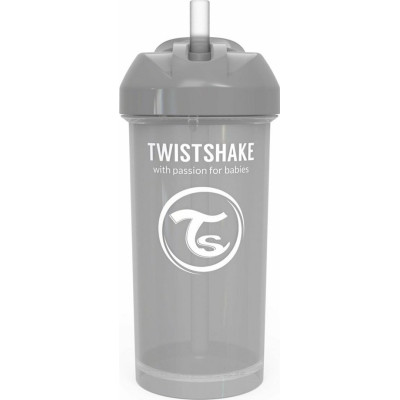 Twistshake Κύπελλο Straw Cup 360ml 6+ Μηνών Pastel Grey