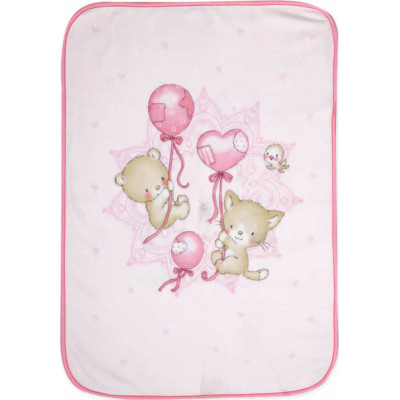 Nef- Nef Κουβέρτα Βελουτέ Αγκαλιάς 75x100cm Balloon Pets Pink