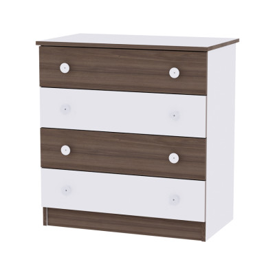 Lorelli Bertoni Βρεφική Συρταριέρα Αλλαξιέρα Dresser New White - Wallnut 10170070026A