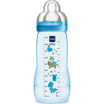 Mam Easy Active Baby Bottle Πλαστικό Μπιμπερό Μεγάλης Ροής με Θηλή Σιλικόνης 330ml 4m+ Μπεζ